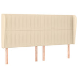 Vidaxl hoofdbord met randen 183x23x118 128 cm stof crèmekleurig