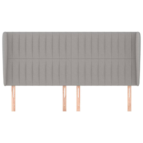 Vidaxl hoofdbord met randen 203x23x118 128 cm stof lichtgrijs