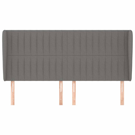 Vidaxl hoofdbord met randen 203x23x118 128 cm stof donkergrijs