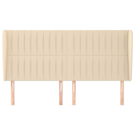 Vidaxl hoofdbord met randen 203x23x118 128 cm stof crèmekleurig