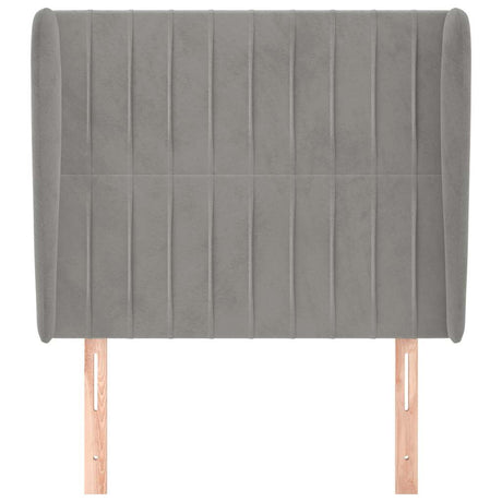 Vidaxl hoofdbord met randen 83x23x118 128 cm fluweel lichtgrijs