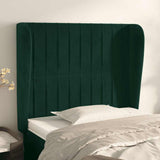 Vidaxl hoofdbord met randen 83x23x118 128 cm fluweel donkergroen