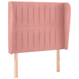 Vidaxl hoofdbord met randen 83x23x118 128 cm fluweel roze