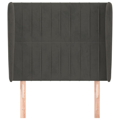 Vidaxl hoofdbord met randen 93x23x118 128 cm fluweel donkergrijs