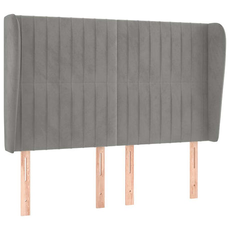 Vidaxl hoofdbord met randen 147x23x118 128 cm fluweel lichtgrijs