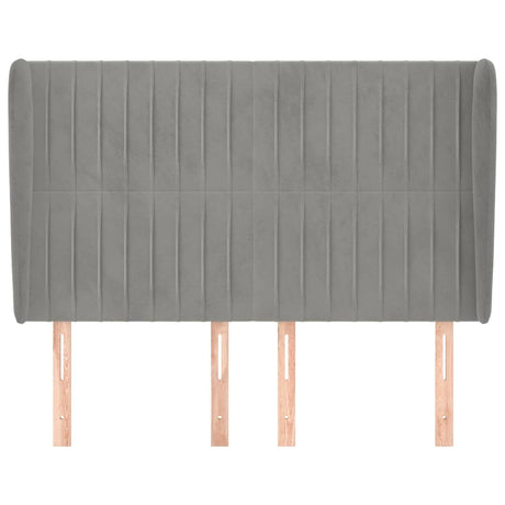 Vidaxl hoofdbord met randen 147x23x118 128 cm fluweel lichtgrijs