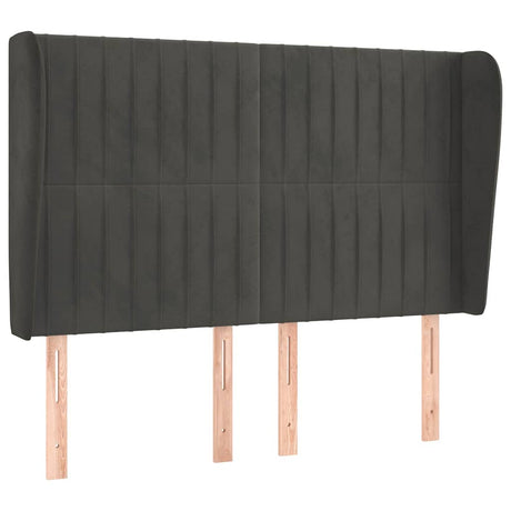 Vidaxl hoofdbord met randen 147x23x118 128 cm fluweel donkergrijs
