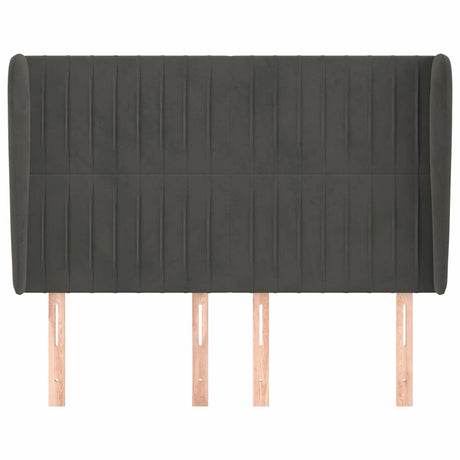 Vidaxl hoofdbord met randen 147x23x118 128 cm fluweel donkergrijs