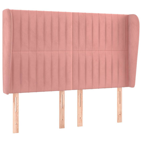 Vidaxl hoofdbord met randen 147x23x118 128 cm fluweel roze