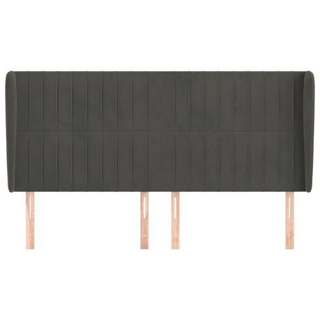 Vidaxl hoofdbord met randen 163x23x118 128 cm fluweel donkergrijs