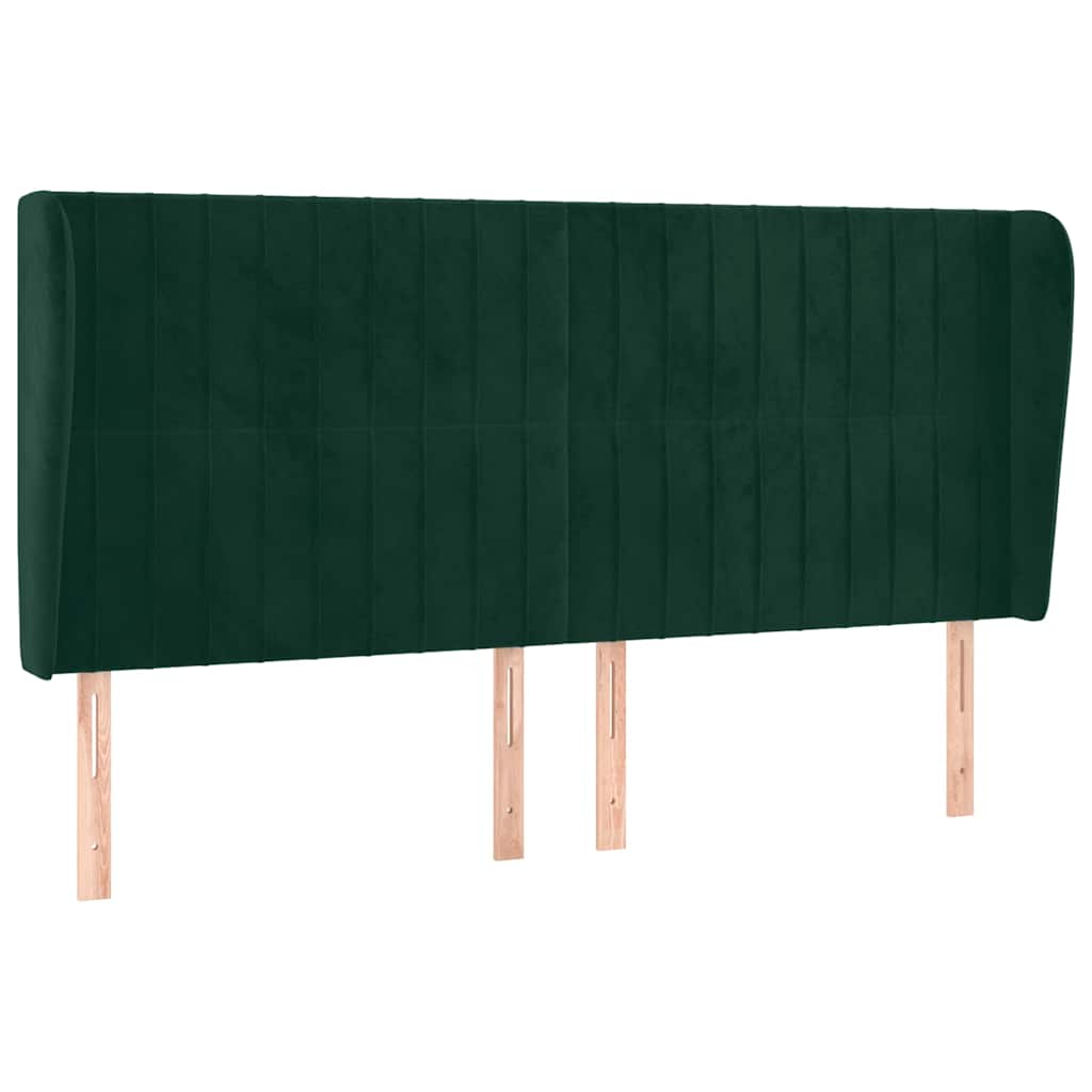 Vidaxl hoofdbord met randen 163x23x118 128 cm fluweel donkergroen