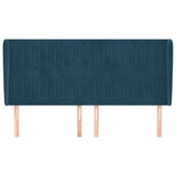 Vidaxl hoofdbord met randen 163x23x118 128 cm fluweel donkerblauw