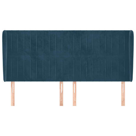 Vidaxl hoofdbord met randen 163x23x118 128 cm fluweel donkerblauw