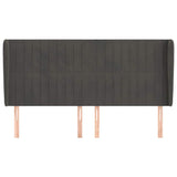 Vidaxl hoofdbord met randen 183x23x118 128 cm fluweel donkergrijs