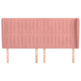 Vidaxl hoofdbord met randen 183x23x118 128 cm fluweel roze