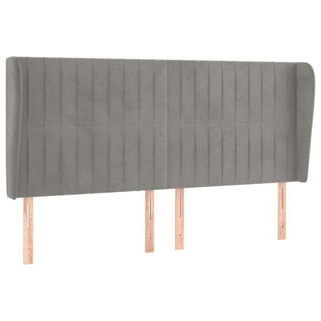 Vidaxl hoofdbord met randen 203x23x118 128 cm fluweel lichtgrijs