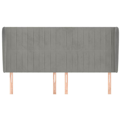Vidaxl hoofdbord met randen 203x23x118 128 cm fluweel lichtgrijs