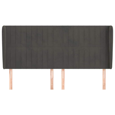 Vidaxl hoofdbord met randen 203x23x118 128 cm fluweel donkergrijs