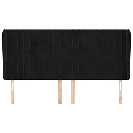 Vidaxl hoofdbord met randen 203x23x118 128 cm fluweel zwart