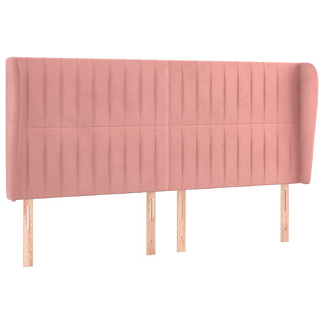 Vidaxl hoofdbord met randen 203x23x118 128 cm fluweel roze