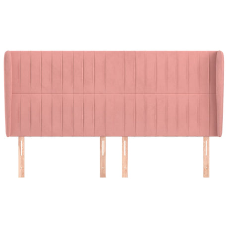 Vidaxl hoofdbord met randen 203x23x118 128 cm fluweel roze