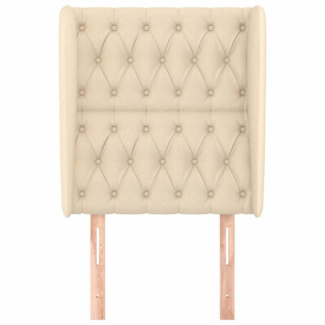 Vidaxl hoofdbord met randen 83x23x118 128 cm stof crèmekleurig