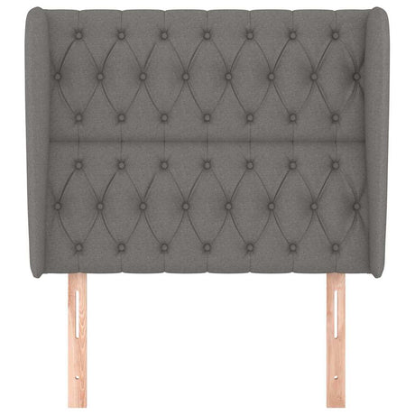 Vidaxl hoofdbord met randen 93x23x118 128 cm stof donkergrijs