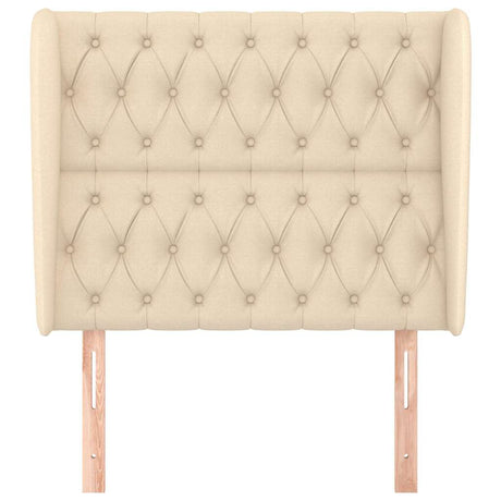 Vidaxl hoofdbord met randen 93x23x118 128 cm stof crèmekleurig