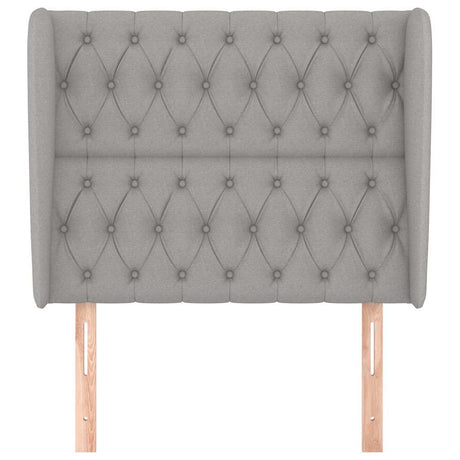 Vidaxl hoofdbord met randen 103x23x118 128 cm stof lichtgrijs