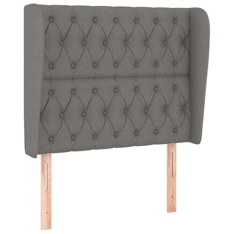 Vidaxl hoofdbord met randen 103x23x118 128 cm stof donkergrijs
