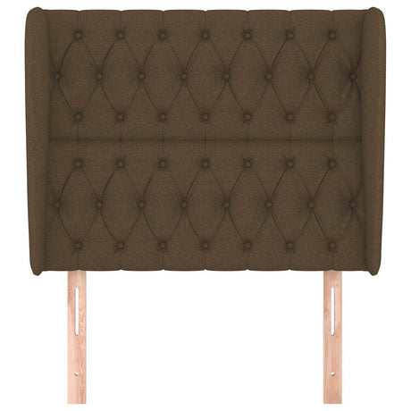 Vidaxl hoofdbord met randen 103x23x118 128 cm stof donkerbruin