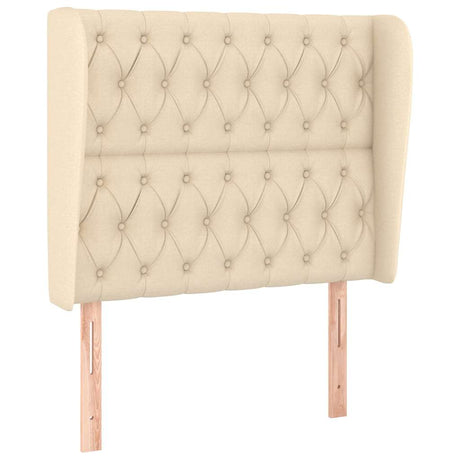 Vidaxl hoofdbord met randen 103x23x118 128 cm stof crèmekleurig