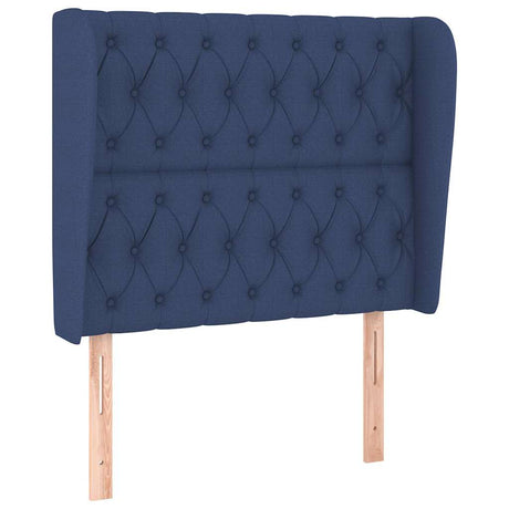Vidaxl hoofdbord met randen 103x23x118 128 cm stof blauw
