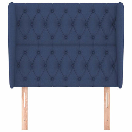 Vidaxl hoofdbord met randen 103x23x118 128 cm stof blauw