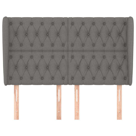 Vidaxl hoofdbord met randen 147x23x118 128 cm stof donkergrijs