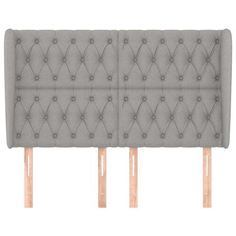Vidaxl hoofdbord met randen 163x23x118 128 cm stof lichtgrijs