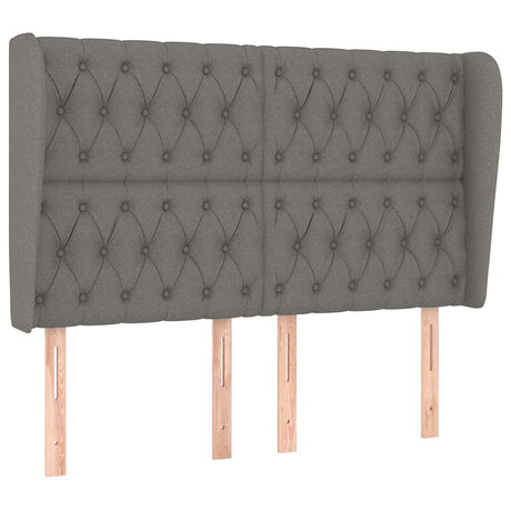 Vidaxl hoofdbord met randen 163x23x118 128 cm stof donkergrijs