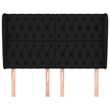 Vidaxl hoofdbord met randen 163x23x118 128 cm stof zwart