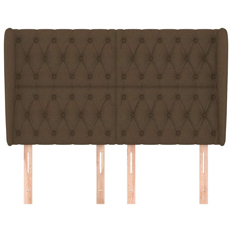 Vidaxl hoofdbord met randen 163x23x118 128 cm stof donkerbruin
