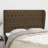 Vidaxl hoofdbord met randen 163x23x118 128 cm stof donkerbruin