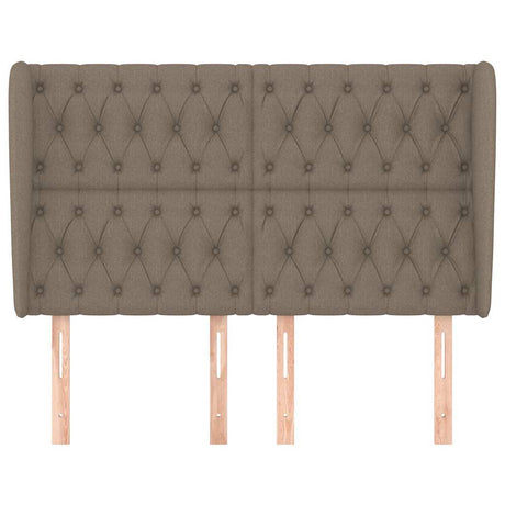 Vidaxl hoofdbord met randen 163x23x118 128 cm stof taupe
