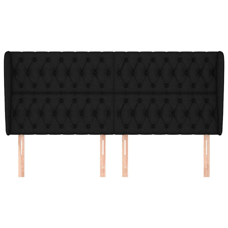 Vidaxl hoofdbord met randen 183x23x118 128 cm stof zwart