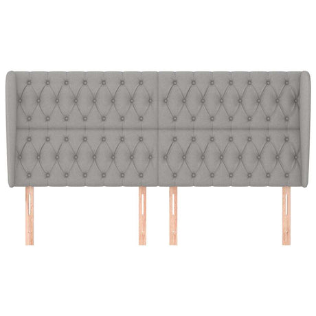 Vidaxl hoofdbord met randen 203x23x118 128 cm stof lichtgrijs