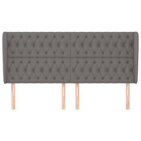 Vidaxl hoofdbord met randen 203x23x118 128 cm stof donkergrijs