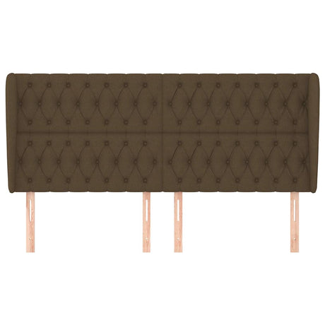 Vidaxl hoofdbord met randen 203x23x118 128 cm stof donkerbruin