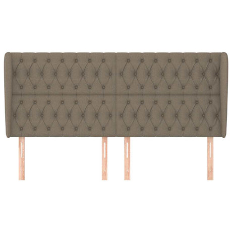 Vidaxl hoofdbord met randen 203x23x118 128 cm stof taupe