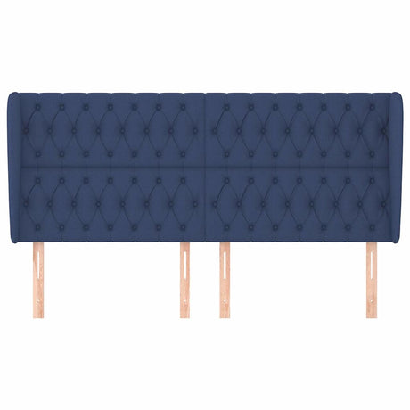 Vidaxl hoofdbord met randen 203x23x118 128 cm stof blauw