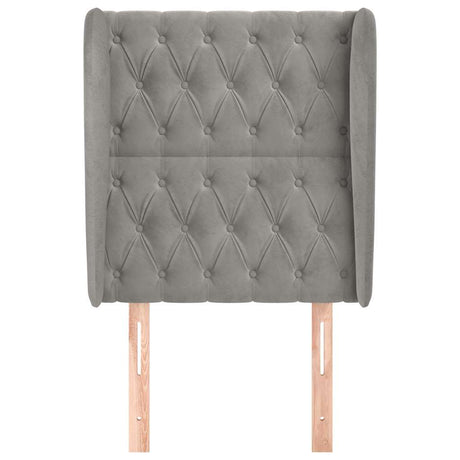 Vidaxl hoofdbord met randen 83x23x118 128 cm fluweel lichtgrijs
