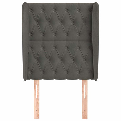 Vidaxl hoofdbord met randen 83x23x118 128 cm fluweel donkergrijs