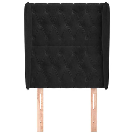Vidaxl hoofdbord met randen 83x23x118 128 cm fluweel zwart